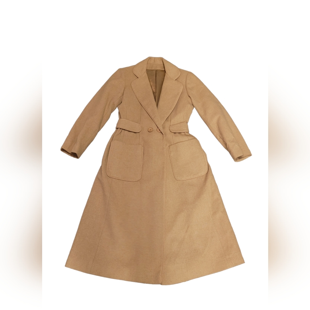 Vintage Fleurette 100% Camel Hair Tan Trench Coat